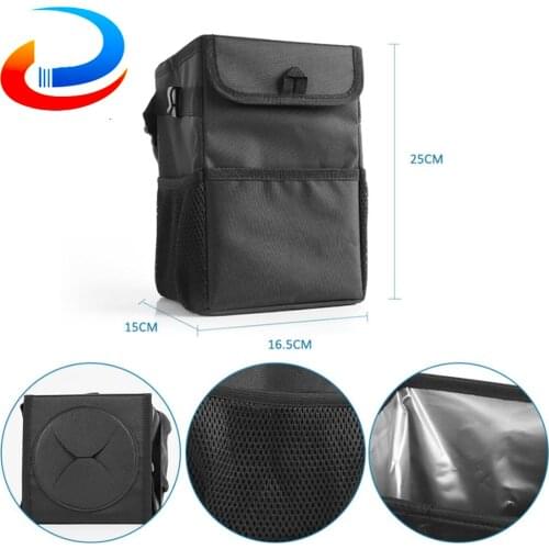 Waterproof Car Trash Storage Pockets Closeable Can Bin Auto Car Accessories Organizer Garbage DumpTrash Can Cars Portable