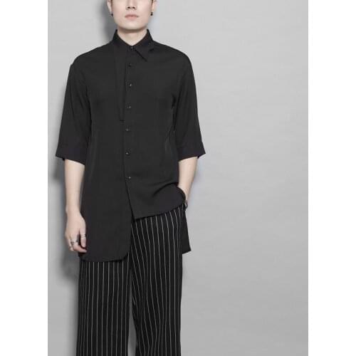 S-6XL!!Summer wear 2020 shirt design mens casual top retro irregular short sleeve shirt men