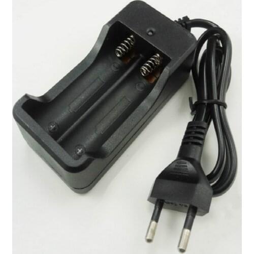 EU Plug Hot Black 2 Slots 18650 Charger AC 110V 220V Dual For 18650 Battery 4.2V Rechargeable Li-Ion Battery Charger