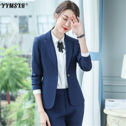 Female Professional Womens Suits Pants Two-piece Suit Autumn and Winter Slim Ladies Jacket Casual Pants Professional Wear Women