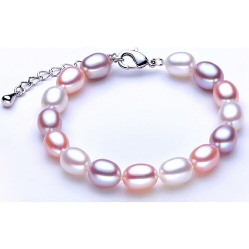 Wedding Freshwater Pearl Bracelet for Women Jewelry,Real Natural Pearl Bracelets 925 Silver Girl Best Gift Birthday Top Quality