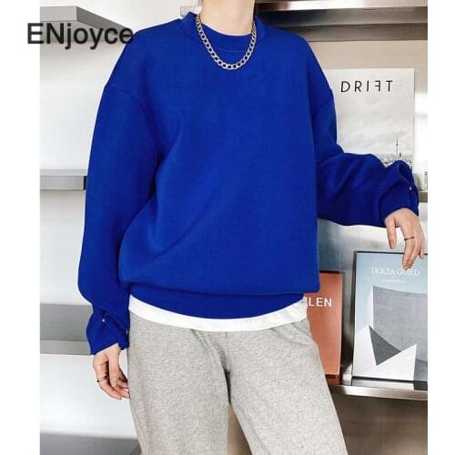 2021 Spring Autumn Women Pullover Sweatshirt Female White Color Jacket Korean Style Casual Oversized Hoodie Clothing Jumper