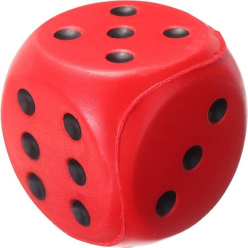 1pc 6cm Blue/Yellow/Orange/White/Green/Red Big Sponge Dice Solid Color Soft Stretchy Kids Fun Cognitive Toy for board games