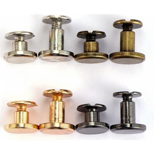 10sets Copper Leather Craft Belt Wallet Solid Brass Nail Rivets Screws Cloth Button decoration nail