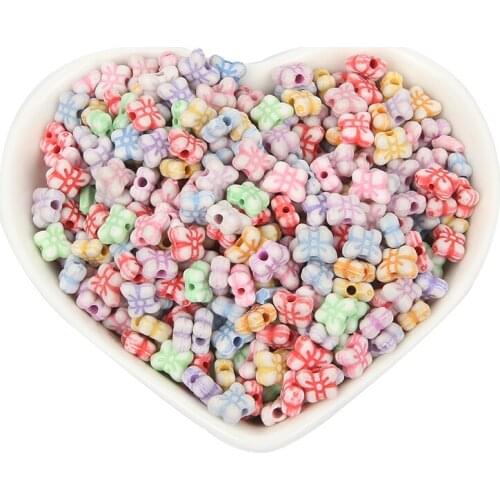200pcs/lot Mixed Butterfly Shape Acrylic Bead Charm Loose Spacer Beads For Jewelry Making DIY Needlework Bracelet Accessories