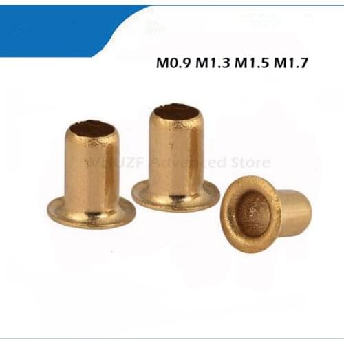 200Pcs M0.9 M1.3 M1.5 M1.7 GB876 Tubular Rivets Double-sided Circuit Board PCB Nails Copper Hollow Rivet Nuts HW036