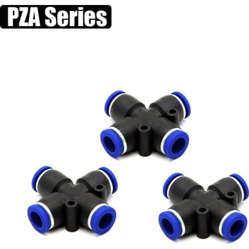 4 Way Port Cross Shape Air Pneumatic Quick Fitting OD 4mm 6mm 8mm 10mm 12mm Hose Tube Push In Fitting Connector