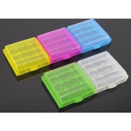 4pcs/lot Hard Plastic Case Holder Storage Box AA AAA Battery batteries Portable