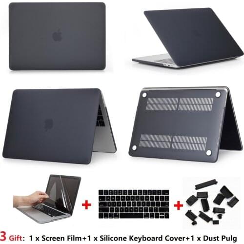 4in1 New Matte Laptop Case For Apple Macbook Pro Retina Air 11 12 13 15,inch For Macbook Air13 A1932,Pro 13 15 A1989 A1990 shell