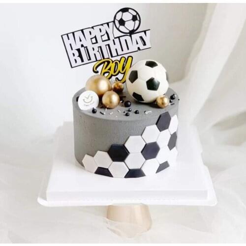 New Acrylic Football Cake Topper Flags Vinyl Soccer Collection Birthday Party Cupcake Baking Cake Decoration Supplies Gifts