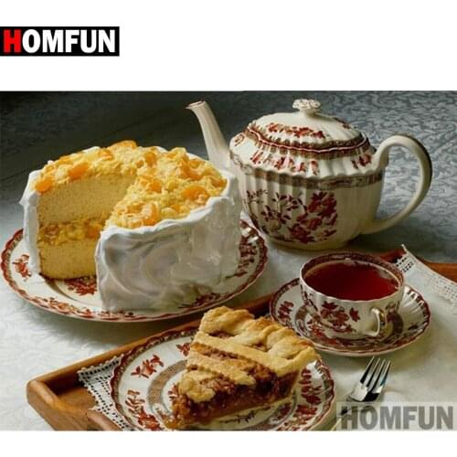 HOMFUN 5D DIY Diamond Painting "Dessert scenery" Full Drill Resin Diamond Embroidery Cross Stitch Home Decor A16374