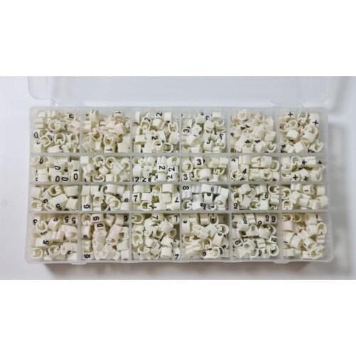 Freeshipping 1.5mm2 -6.0mm2 12 different number 0-9 + - cable marker sleeving set