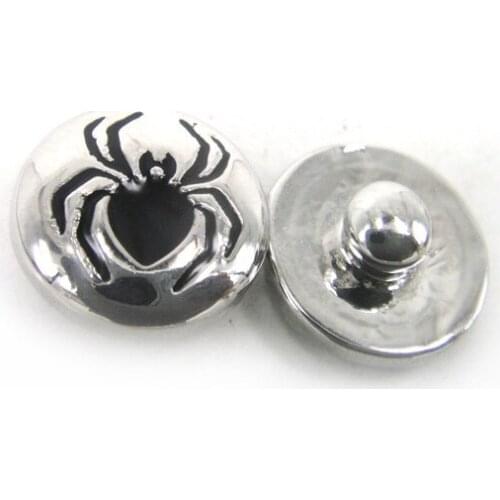 Free shipping Mini 1.2cm spider charm DIY button metal charms