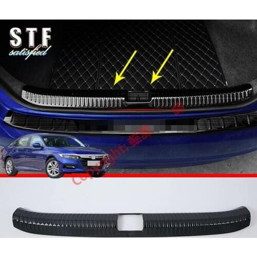 Black Stainless Steel Interior Rear Bumper Protection Trunk Sill Decorative Plate Pedal For Honda Accord MK10 2018 2019