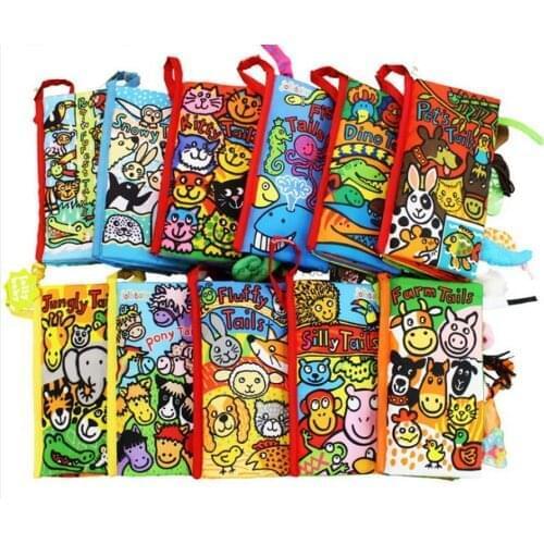 DHL 200pcs Kids 3D Animal Tails Cloth Book Baby Development Education Books Best Gift for Newborn Baby