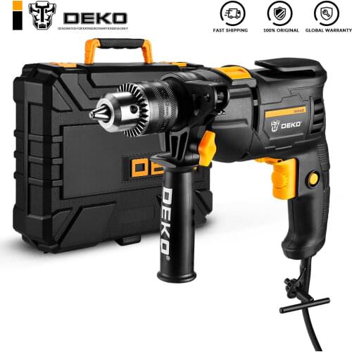 DEKO New DKIDZ Series 220V Impact Drill 2 Functions Electric Rotary Hammer Drill Screwdriver Power Tools Electric Tools