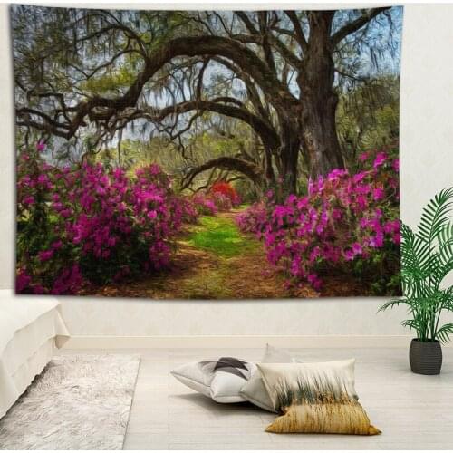 Hot Sale Custom High Quality Tree Wall Hanging HD Landscape 3D Printing Digital Printing Home Decoration Tapestry