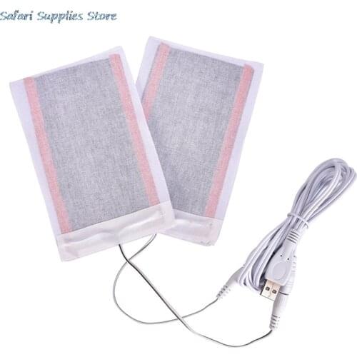 2Pcs/lot 5V Carbon Fiber Heating Pad USB Heating Film Electric Winter Infrared Fever Heat Mat Warm Arm Hand Waist Heated Glove