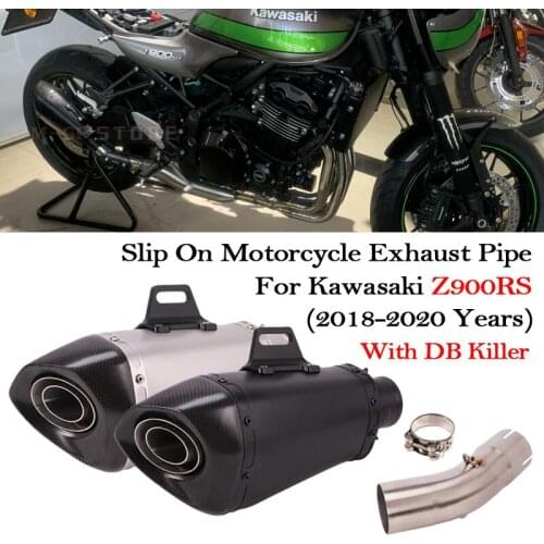 Slip On Motorcycle Exhaust Middle Link Pipe Modified Muffler Escape DB Killer For Kawasaki Z900RS 2018-2020 Year Connection Tube