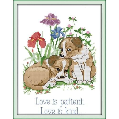 Everlasting love cross stitch kit cartoon 14ct 18ct count canvas stitches embroidery DIY handmade needlework plus