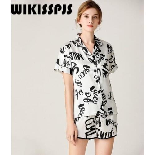 2021 Summer New Thin Short Sleeve Shorts Fresh Printing Comfortable Home Clothes Sleep Tops Lounge Wear Pajama Set Women