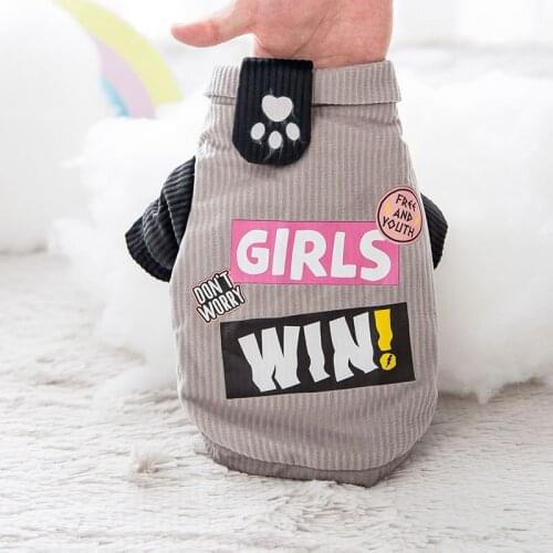 Cat Clothes Autumn and Winter Corduroy Thickened Two-Leg Cotton-Padded Coat Winter Warm Thick Teddy Dog Pet Clothing