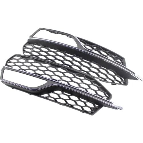 One Pair Front Fog Light Grilles Replacement fits Audi A3 S3 13-17 Dust-proof