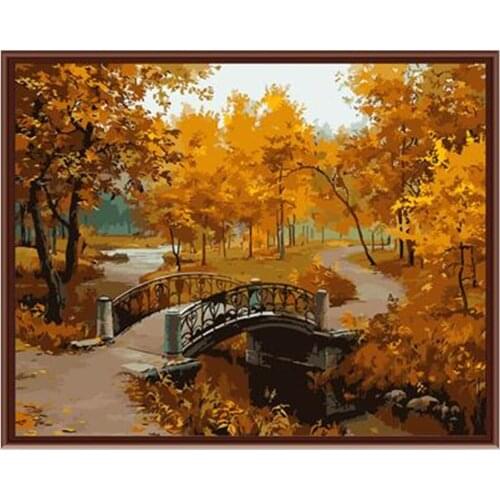 Autumn Charm picture painting by numbers diy oil painting on canvas wall pictures for living room cuadros decoracion G071