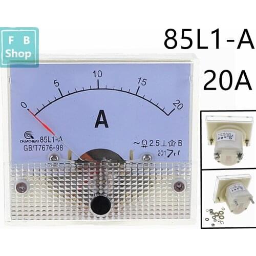 1PCS 85L1 20A AC Panel Meter Analog Panel Ammeter Dial Current Gauge