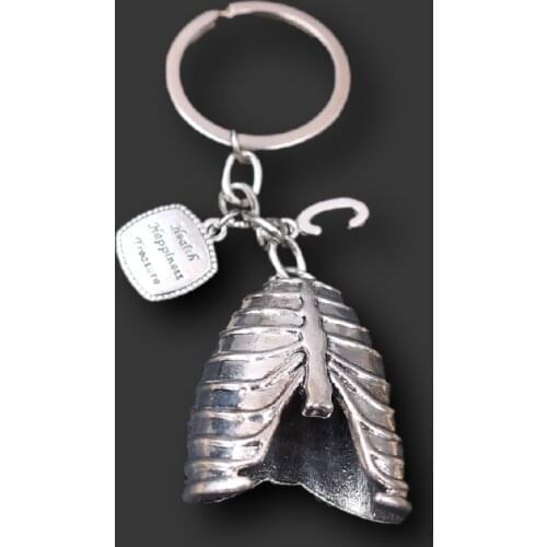 Personalized 26 Letters Custom Name Keychain Your Heart Chest Brain Charms Key Ring Jewelry Gift A1045