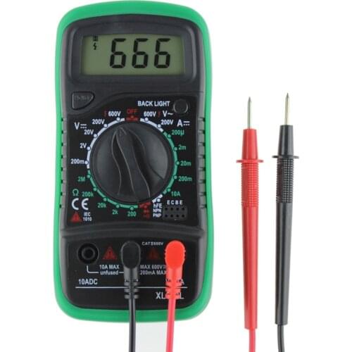 Portable LCD Display Digital Multimeter Backlight Electric Voltmeter Ammeter AC DC OHM Volt Tester Test Current Tool Handheld