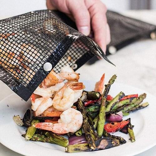 22x27cm Mesh Grilling Bag Outdoor Picnic Tool Bolsa De Barbacoa Reusable And Easy To Clean Non-Stick BBQ Bake Bag Party Tools