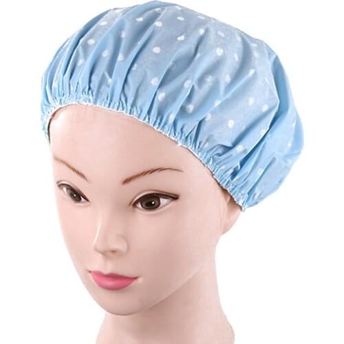 Shampoo Shower Bathing Bath Hat Wash Hair Shield Dustproof Elastic Shower Cap Hat for Women Supplies