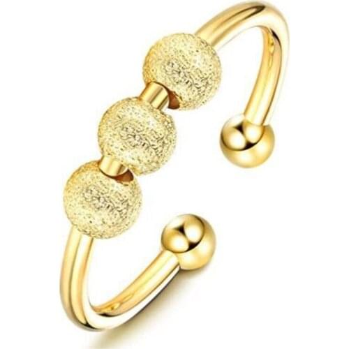 Spinning Fidget Peace Rings Spinner Open Rings for Anxiety Worry Rotatable Ring Relieving Stress Valentines Day Jewelry R58E