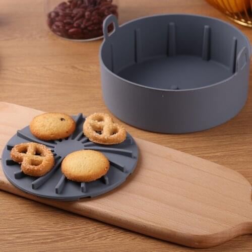 Thick Silicone Grill Pan Air Fryer Frying Accessories Bread Cake Dessert Cookies Fried Chicken Pizza Kitchen Cooking Tools