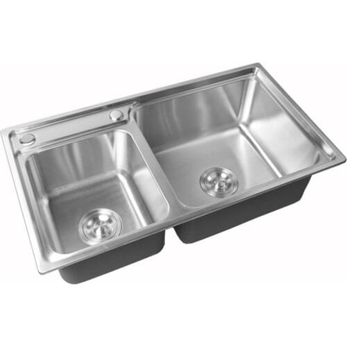 Sink Thickened And Deepened, Left Small Right Large Kitchen 304 Stainless Steel Double-bath Kitchen Sink, Household Reverse Dish