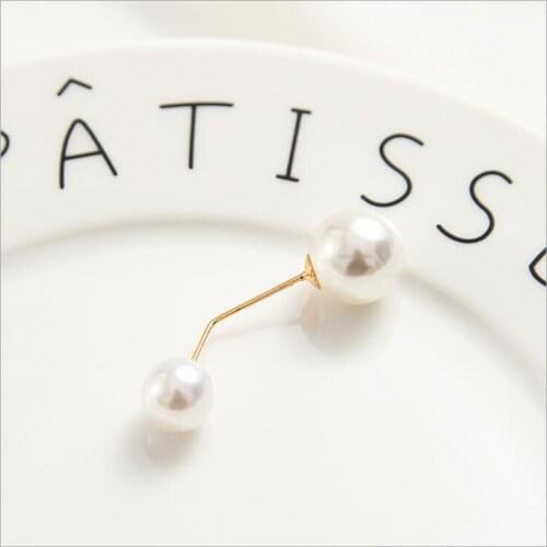 Vintage Hot Sale Imitation Pearl Double Bead Brooch Pins Women Jewelry