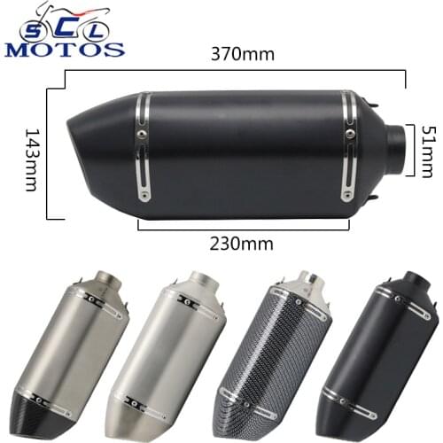 Sclmotos- 51mm Motorcycle Ak Exhaust Pipe Muffler Racing With DB Killer YZF R1 R6 ZX6R GSXR MT07 MT09 MT03 NINJA600 TMAX Z800