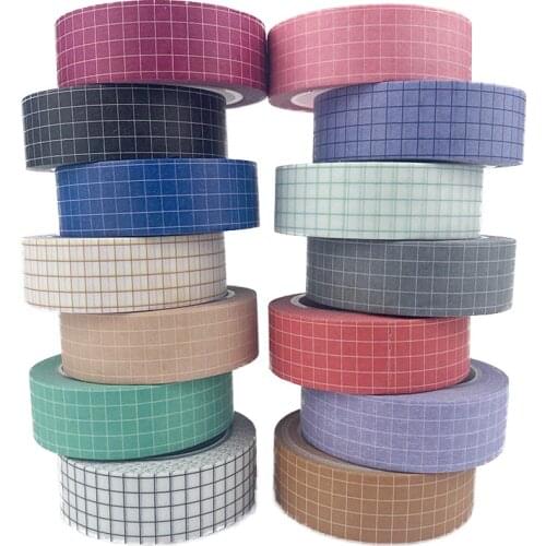 1Pcs 10 Meters Length Solid Color Washi Tape Grid Masking Tape Decorative Adhesive Tape Sticker Scrapbook Diary Stationery Tape
