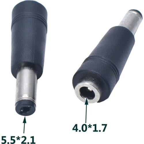 1pcs 4.0x1.7mm female jack to 5.5x2.1mm male plug DC Power Connector Adapter Laptop 4.0*1.7 to 5.5*2.1