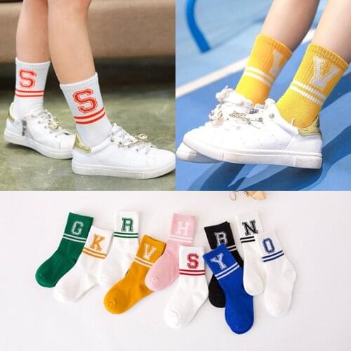 1 pc Children socks infant socks autumn winter 100% cotton Knee Socks Kids Children School Sports Style Striped White Long Socks
