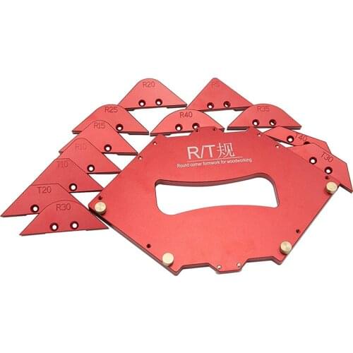 13pcs/Set Router Table Corner Jig Radius Template Kits Aluminium Alloy for Woodworking Trimming Tool Set