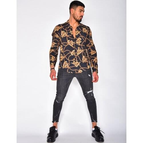 2021 Nation Style Man Long sleeve Shirt Ethnic Printed Stand Collar Stripe Short Sleeve Loose Hawaiian Henley Casual Shirt