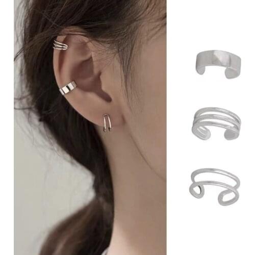 2021 New 3 PCS Fashion Simple Vintage Ear Cuffs Clip Earrings for Women Men No Piercing Fake Cartilage Earring Jewelry Gifts