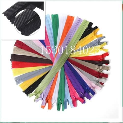 5-10pcs Colorful 30cm/40cm/50cm3# nylon invisible soft tulle coil Chiffon zipper sewing Silk Zippers