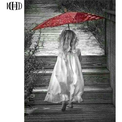5d diy diamond painting full square / round crystal sticker 3D diamond embroidery cross stitch diamond mosaic girl umbrella pt