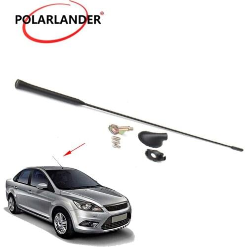 Car AM/FM Antenna Aerial Mast with Base Kit Mast Portable Black Aerial with Base Kit For F/ord Focus 2000-2007 Car Roof Antenna