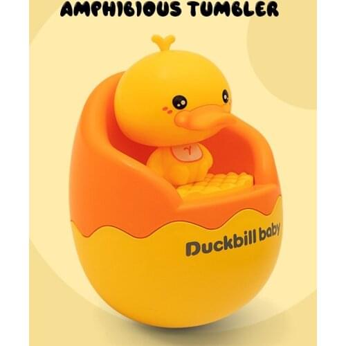 Baby Toy Small Yellow Duck Amphibious Tumbler Duckbill Soft Bathing Room Beach Education Toys For Newborn Babies Teether