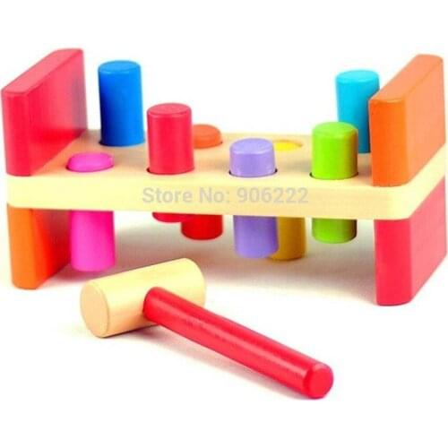 Toddler Educational Toys Infant Pounding Bench Wooden Knock Tables