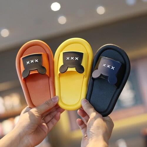 Childrens slippers boys and girls parent-child shoes thick-soled soft-soled cute cartoon bathroom baby sandals and slippers